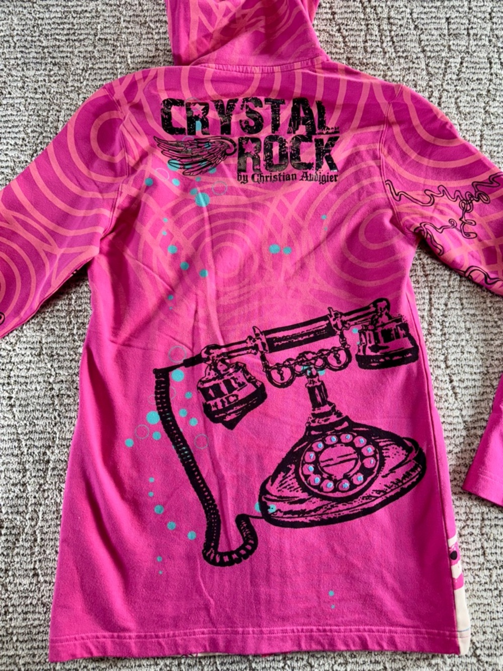 NWT Christian‎ Audigier Women’s Small Crystal Rock Hooded Full Zip - Picture 10 of 13
